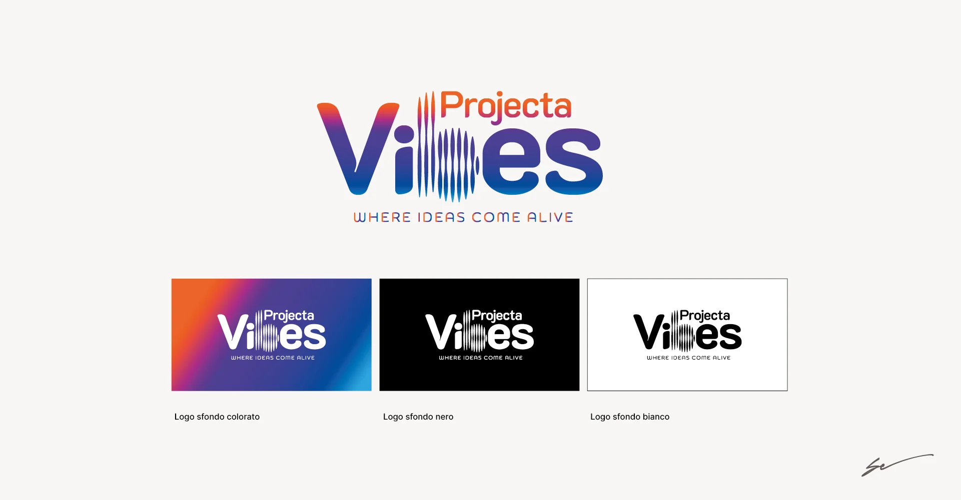 Logo istituzionale con versioni su fondi colorati