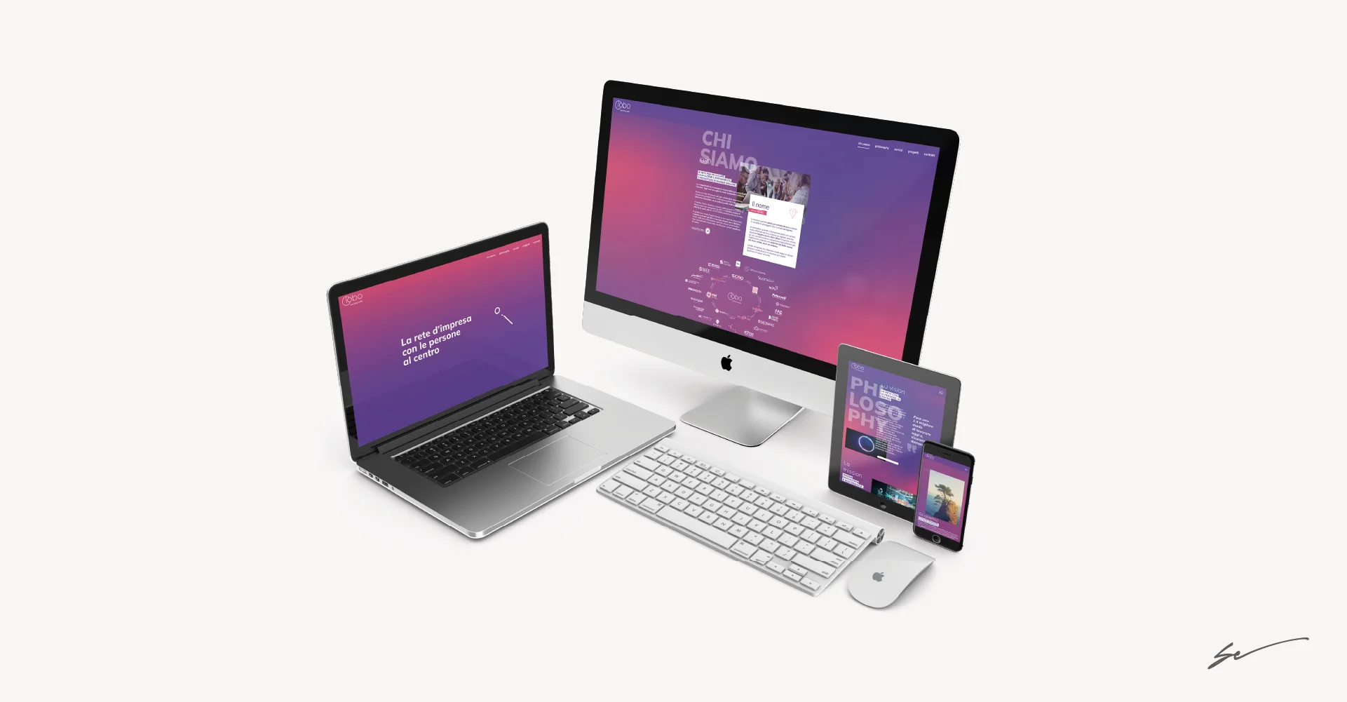 Sito web con la declinazione sui vari dispositivi Sito web con la declinazione sui vari dispositivi