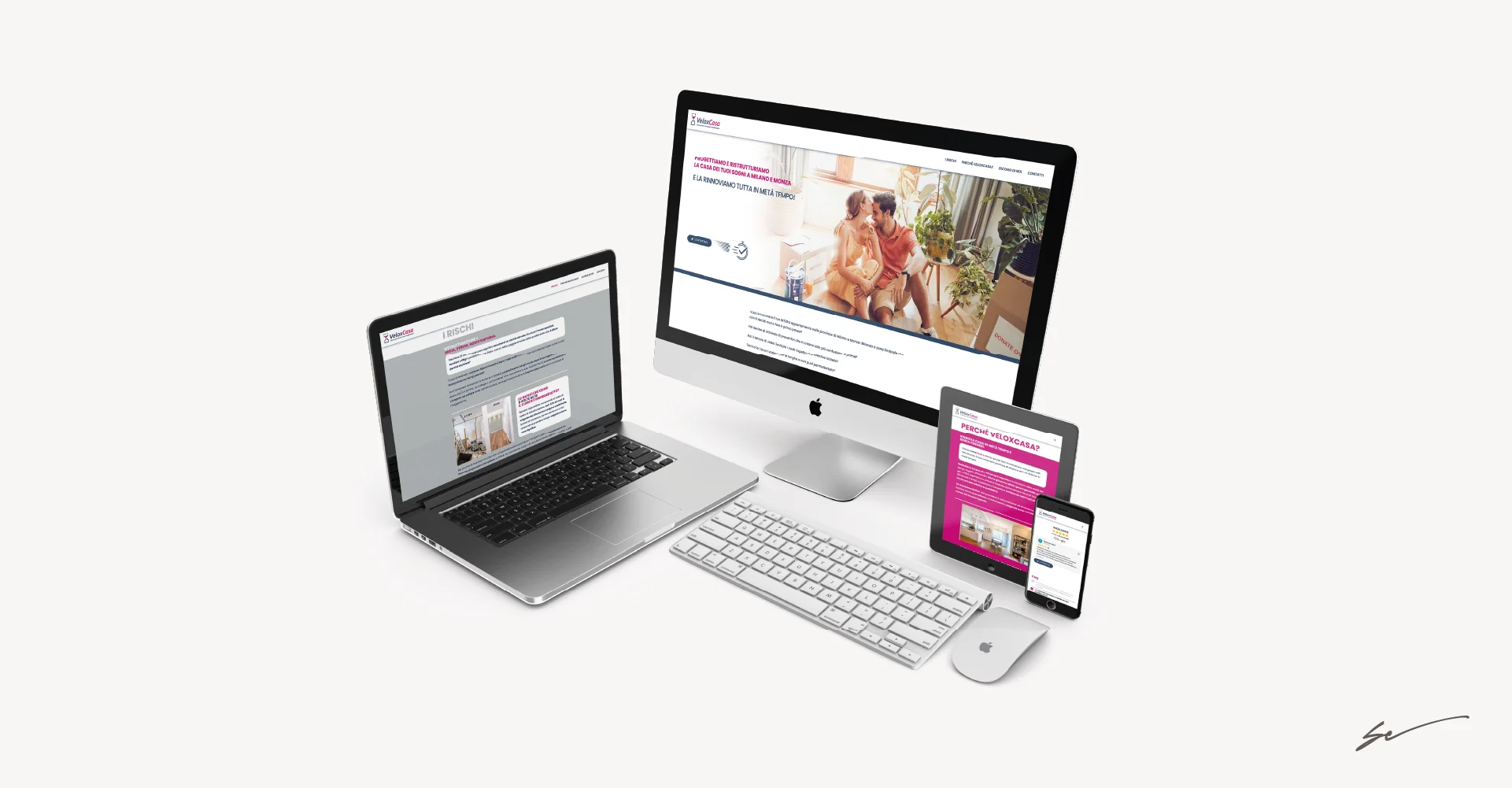 Sito web con la declinazione sui vari dispositivi Sito web con la declinazione sui vari dispositivi